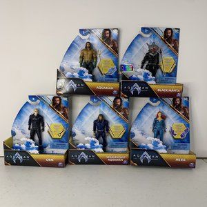 4" DC Aquaman The Lost Kingdom Aquaman, Mera, Black Manta, Orm 2023 Complete Set